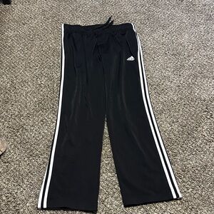 Adidas Men’s Black Joggers with White Stripes